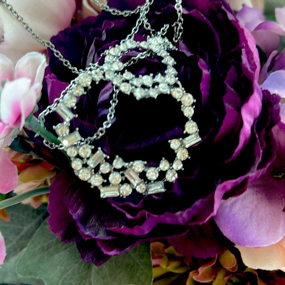 INC Rhinestone Necklace, adjustable clasp